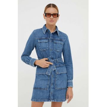 G-Star Raw rochie jeans mini, drept