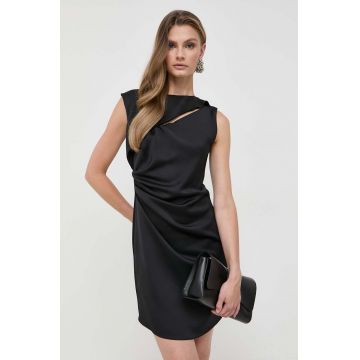 Marella rochie culoarea negru, mini, mulata