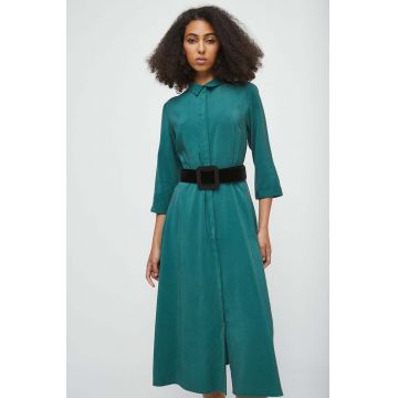 Medicine rochie culoarea verde, midi, evazati