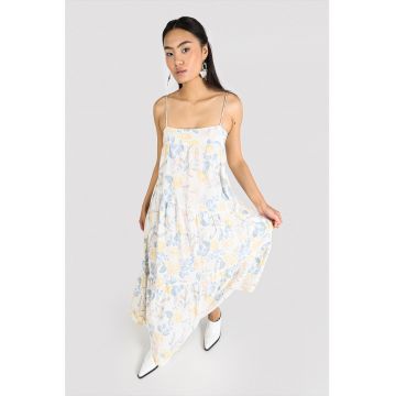 Rochie cu imprimeu floral si bretele ajustabile