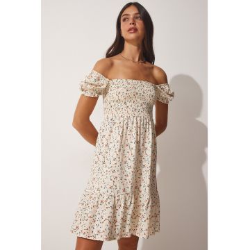 Rochie evazata cu model floral