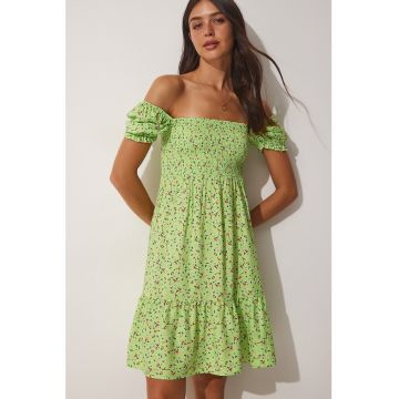 Rochie evazata cu model floral