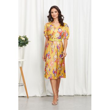 Rochie Lynn Galben Floral