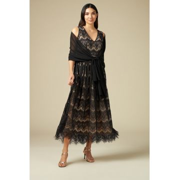 Rochie maxi cu decolteu in V - evazata