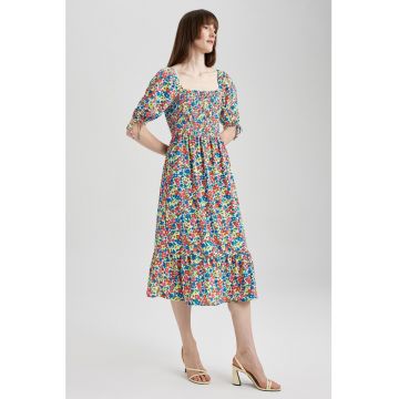 Rochie midi cu imprimeu floral