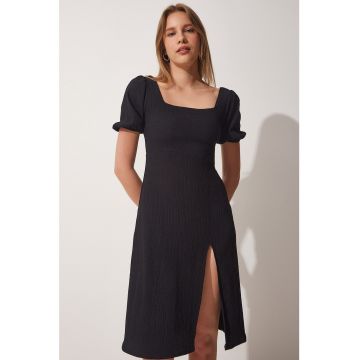 Rochie midi cu slit lateral