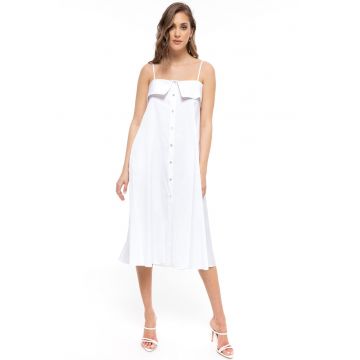 Rochie midi evazata cu bretele ajustabile