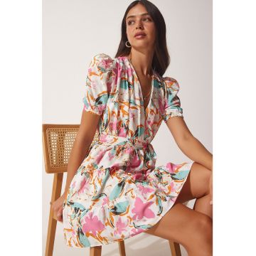 Rochie mini cu maneci bufante