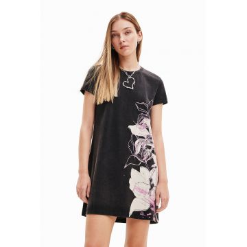 Rochie-tricou cu imprimeu floral