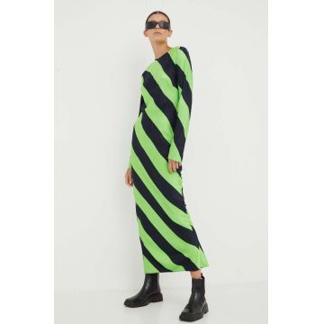 Samsoe Samsoe rochie culoarea verde, maxi, mulata