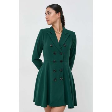 Silvian Heach rochie culoarea verde, mini, evazati