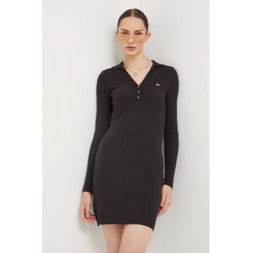 Tommy Jeans rochie culoarea negru, mini, mulata