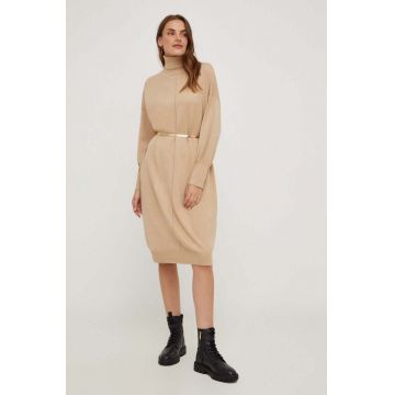 Answear Lab rochie culoarea bej, midi, oversize