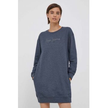 Pepe Jeans rochie Britney culoarea albastru marin, mini, oversize