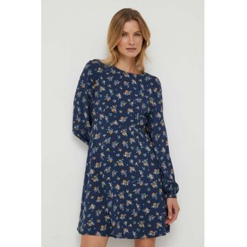 Pepe Jeans rochie INMA culoarea albastru marin, mini, evazati