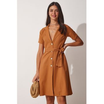 Rochie-camasa cu cordon si croiala in A