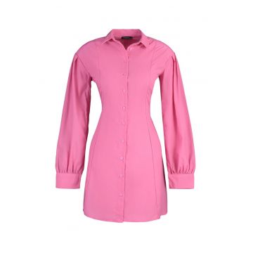 Rochie-camasa cu detalii cu volane Rochie-camasa cu detalii cu volane