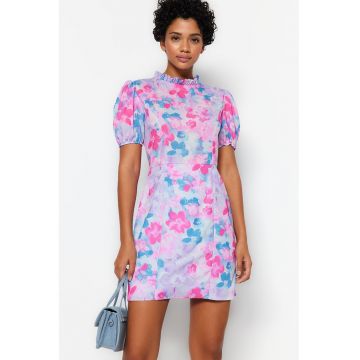 Rochie cu croiala in A si imprimeu floral