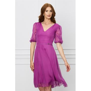 Rochie Dy Fashion mov vaporoasa din voal