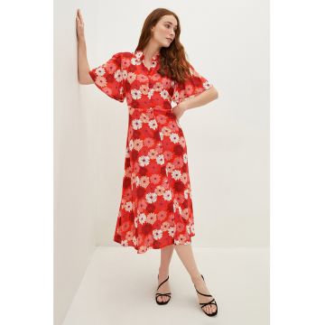 Rochie evazata cu imprimeu floral