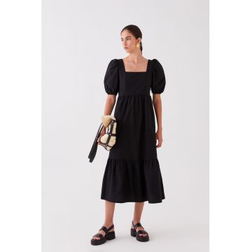 Rochie midi cu decolteu patrat