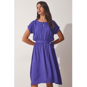 Rochie midi cu decolteu rotund