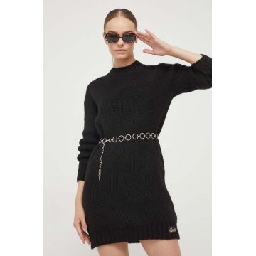 Superdry rochie culoarea negru, mini, drept