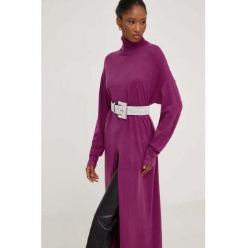 Answear Lab rochie culoarea roz, maxi, oversize