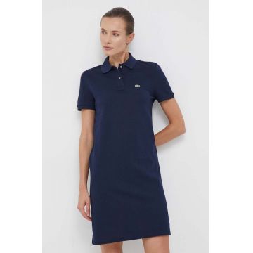 Lacoste rochie din bumbac culoarea albastru marin, mini, drept