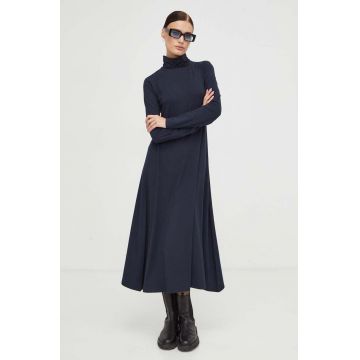 Marc O'Polo rochie culoarea albastru marin, midi, evazati