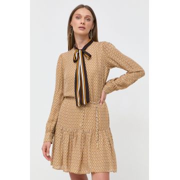 MICHAEL Michael Kors rochie din amestec de matase culoarea portocaliu, mini, drept