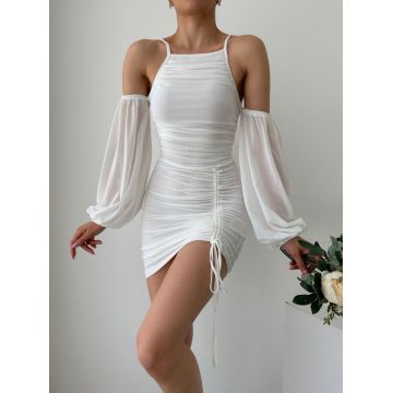 Rochie din lycra cu voal Cod:A1001 Rochie din lycra cu voal Cod:A1001