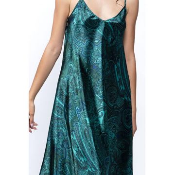 Rochie maxi cu decolteu in V si imprimeu