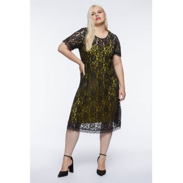 Rochie midi cu dantela crosetata