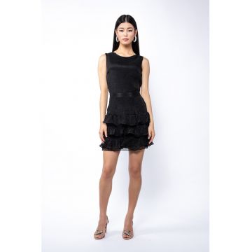 Rochie mini de matase cu volane Pixie