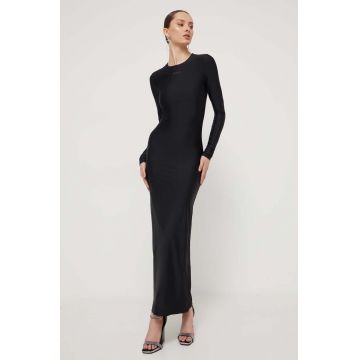 Rotate rochie culoarea negru, maxi, mulata