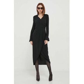 Sisley rochie culoarea negru, maxi, mulata