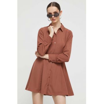 Abercrombie & Fitch rochie culoarea maro, mini, evazati