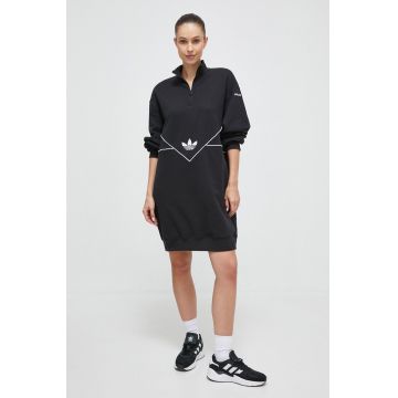 adidas Originals rochie culoarea negru, mini, oversize