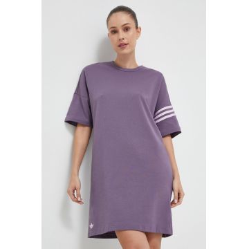 adidas Originals rochie culoarea violet, mini, oversize