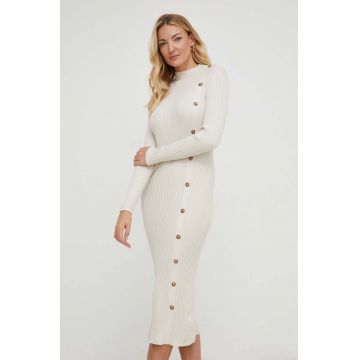 Answear Lab rochie culoarea bej, midi, mulata