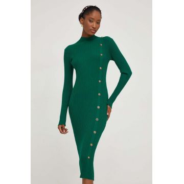 Answear Lab rochie culoarea verde, midi, mulata