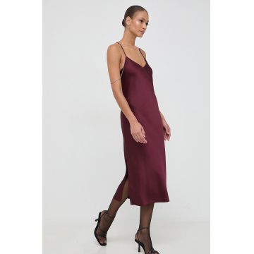 BOSS rochie culoarea bordo, maxi, drept