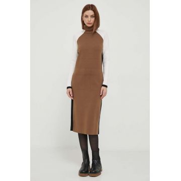 Deha rochie culoarea maro, mini, drept