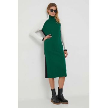 Deha rochie culoarea verde, midi, drept