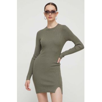 Hollister Co. rochie culoarea verde, mini, mulata