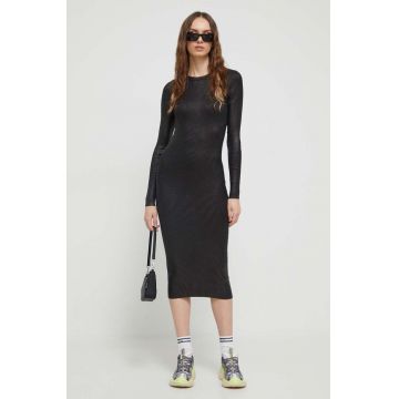 Iceberg rochie culoarea negru, midi, mulata