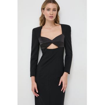 Karl Lagerfeld rochie culoarea negru, midi, drept