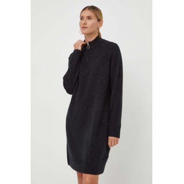 Marc O'Polo rochie din lana DENIM culoarea negru, mini, drept