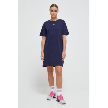 Reebok rochie din bumbac culoarea albastru marin, mini, drept